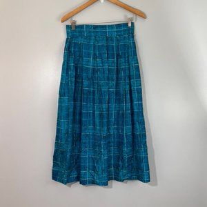 Vintage 100% Silk Pleated Maxi Skirt